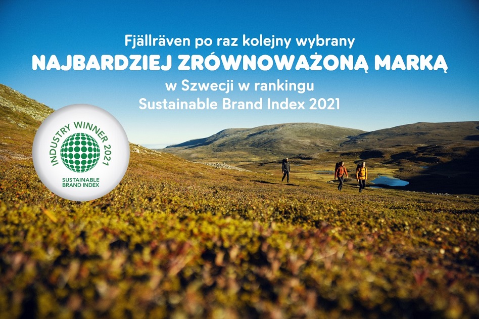 Fjällräven po raz kolejny wybrany najbardziej zrównoważoną marką w Szwecji w rankingu Sustainable Brand Index 2021