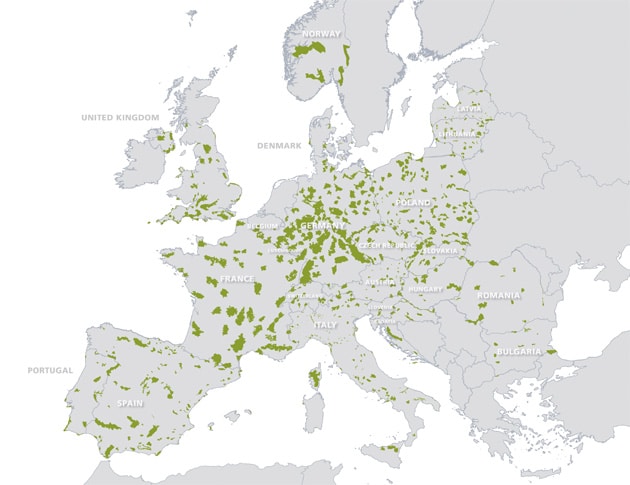 mapa parki narodowe Europy